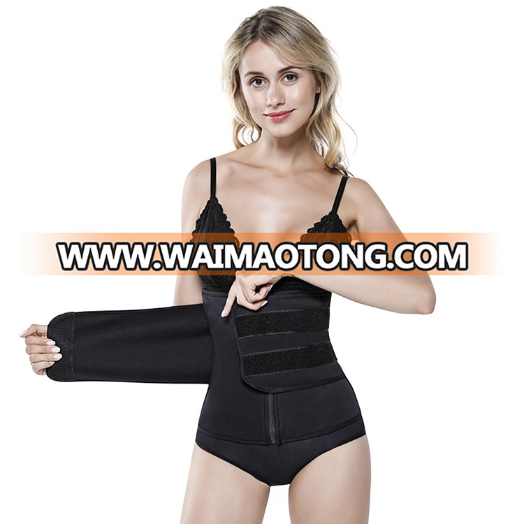 Wholesale Comfortably Black Plus Size Neoprene Women One Piece Shapewear Zipper